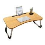 Laptop Table Foldable with Tablet Groove & Cup Slot | Beige Color | Multi-Purpose Desk for Work, Study, and Meals - Image 2