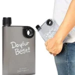 Black Ultra Slim Notebook Style Water Bottle 380ml | Portable Memo Bottle for Travel, School & Office - Image 4