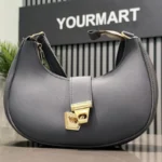 Crescent Luxury Faux Leather Shoulder Bag | Dark Gray Elegant Handbag for Women - Image 6