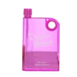 Pink Ultra Slim Notebook Style Water Bottle 380ml | Portable Memo Bottle for Travel, School & Office - Image 6