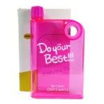 Pink Ultra Slim Notebook Style Water Bottle 380ml | Portable Memo Bottle for Travel, School & Office - Image 5
