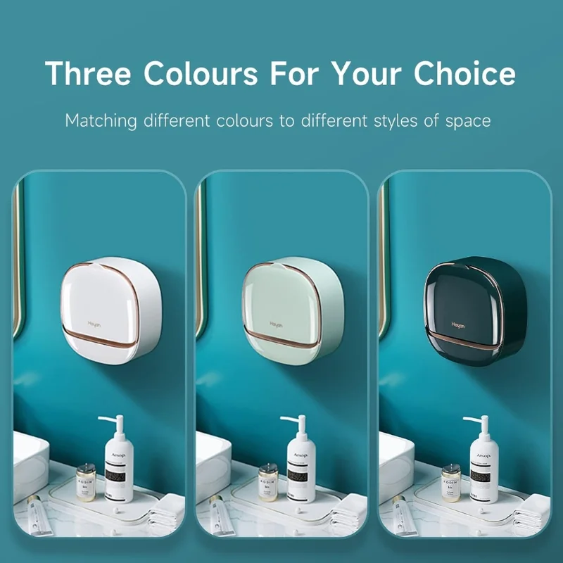 16_1762772525.webp Dark Green | Self-Adhesive Wall-Mounted Luxury Soap Holder with Lid and Drainage Tray - Image 1