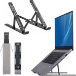 Premium Aluminum Foldable Laptop Stand | Sturdy, Adjustable, Portable | Silver & Black - Image 5