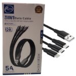 3-in-1 Fast Charging Cable 100W 480Mbps 120cm Type-C Micro Lightning Durable Design - Image 3
