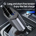 4-in-1 Retractable Car Charger | Dual USB & USB-C PD Fast Charging, 100W - Image 5