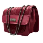 Luxury Women’s Shoulder Bag in Maroon Faux Leather for Casual, Work, and Formal Use - Image 3