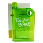 Green Ultra Slim Notebook Style Water Bottle 380ml | Portable Memo Bottle for Travel, School & Office - Image 4