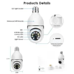 Speed-X Bulb Camera 1080P WiFi 360° Panoramic Security Camera  | Night Vision & Two-Way Audio - Image 3