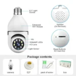 Speed-X Bulb Camera 1080P WiFi 360° Panoramic Security Camera  | Night Vision & Two-Way Audio - Image 2