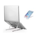 Premium Aluminum Foldable Laptop Stand | Sturdy, Adjustable, Portable | Silver & Black - Image 4