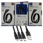 3-in-1 Fast Charging Cable 100W 480Mbps 120cm Type-C Micro Lightning Durable Design - Image 2