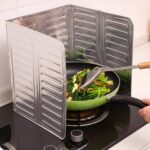 3-Sided Oil Proof Aluminum Foil Splatter Guard | Foldable Heat Insulation for Kitchen Stove | Silver - Image 2