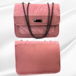 Luxury Women’s Shoulder Bag in Pink Faux Leather for Casual, Work, and Formal Use - Image 2