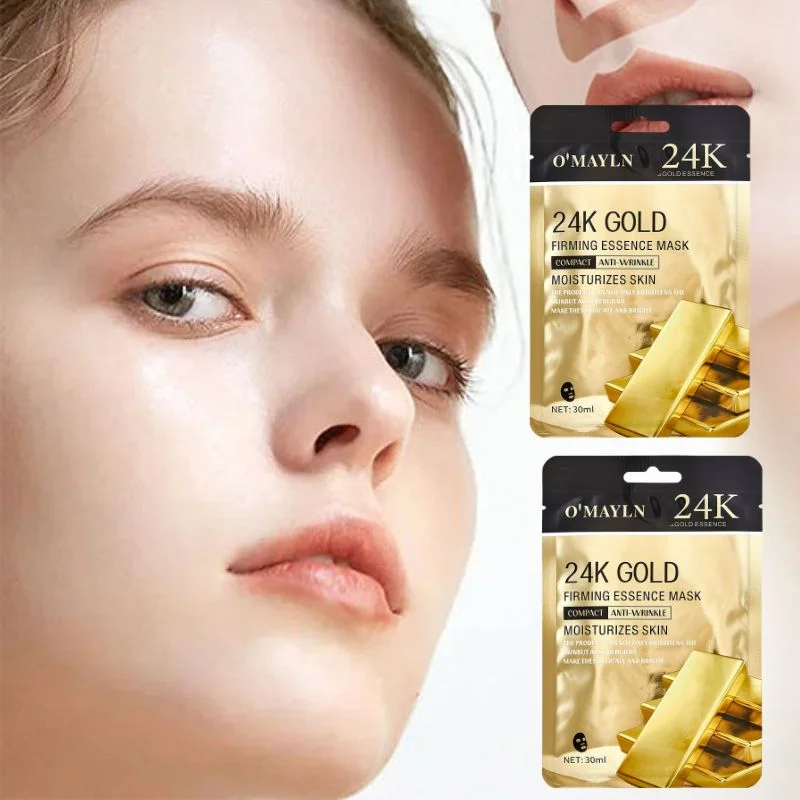 2_1762456957.webp Pack of 2 | O’Mayln 24K Gold Firming Essence Mask 30ml | Skin Firming & Anti-Aging Treatment - Image 1