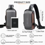 Black Multifunction Anti-Theft USB Charging Crossbody Shoulder Bag | Stylish, Secure & Travel-Ready - Image 8