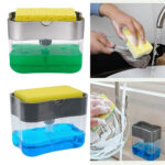Soap Pump Dispenser & Sponge Holder for Kitchen Sink | Press-Type Dishwashing Liquid Dispenser - Image 3