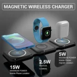 3-in-1 Foldable Magnetic Wireless Charger 15W Charging Station for iPhone Apple Watch and AirPods - Image 5