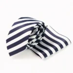 Blue & White Striped Tie & Pocket Square Set | Premium Men’s Formal Striped Tie | Classic Blue & White Design