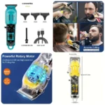 Daling Transparent LCD Electric Hair Trimmer | USB Rechargeable | Professional Grooming | FR-D-8268 - Image 5