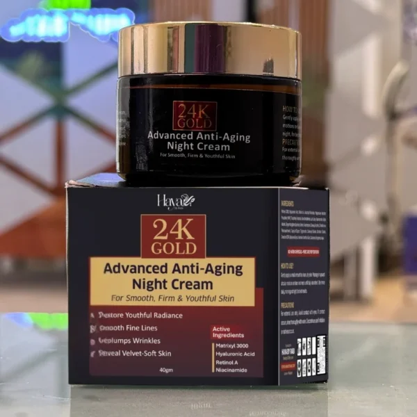 Haya 24K Gold Advanced Anti-Aging Night Cream with Retinol Hyaluronic Acid and Niacinamide