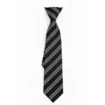 Black Label Diagonal Tie & Pocket Square Set | Premium Men’s Formal Black Tie | Classic Diagonal Stripe Design
