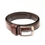 Medium Brown Imported Belt | Premium Matt Finish Strap with Elegant Metal Buckle for Formal & Casual Wear - Image 2