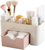 Plastic Makeup Organizer with Drawer | Desktop Cosmetics & Makeup Brush Storage Box | Office & Stationery Organizer - Image 6