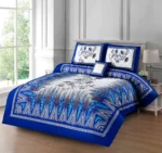 Azure 4Pcs Cotton Printed Bedsheet Set | Soft, Breathable & Elegant Bedding - Image 2