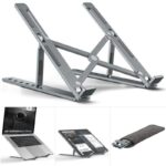 Premium Aluminum Foldable Laptop Stand | Sturdy, Adjustable, Portable | Silver & Black - Image 2