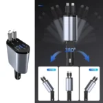 4-in-1 Retractable Car Charger | Dual USB & USB-C PD Fast Charging, 100W - Image 2