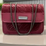 Luxury Women’s Shoulder Bag in Maroon Faux Leather for Casual, Work, and Formal Use - Image 4