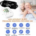 Digital Blood Pressure Monitor | Upper Arm Automatic BP Machine with Large LCD Display, Memory Storage & Voice Function for Home Monitoring - Image 6
