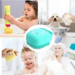 Soft Silicone Bath Brush with Hooks | Baby & Adult Body Scrubber | Random Color | With Box - Image 6