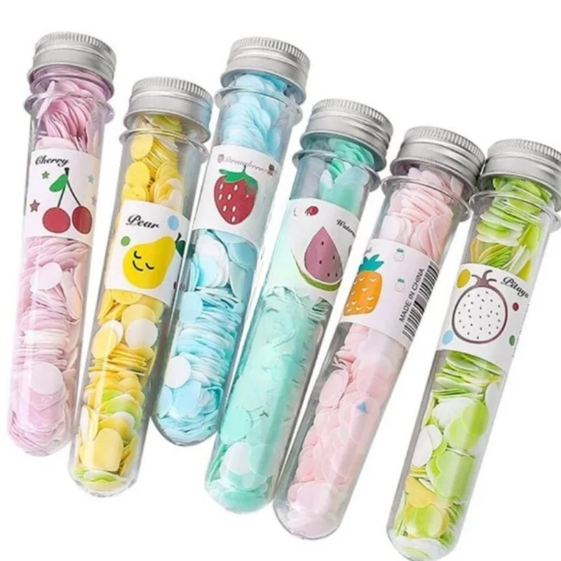 5_1763707086.webp Portable Disposable Soap Paper Flakes in Flower Tube Bottle | Travel-Friendly Handwashing Sheets for Outdoor & Daily Use - Image 1