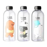 We Babe Bears Frosted Plastic Water Bottle with Straw 1000ml | Leakproof BPA-Free Cute Hydration Bottle - Image 2