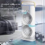 Mini Double Head Mist Fan with LED Light & Humidifier | Portable USB Air Cooler for Home Office Travel - Image 4