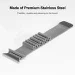 Silver | Apple Watch Milanese Magnetic Loop Strap | Stainless Steel Band  | 42mm / 44mm / 45mm - Image 4