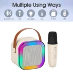 Karaoke Portable Wireless Bluetooth Speaker with Microphone Sound System for Singing and Parties (Random Color) - Image 2