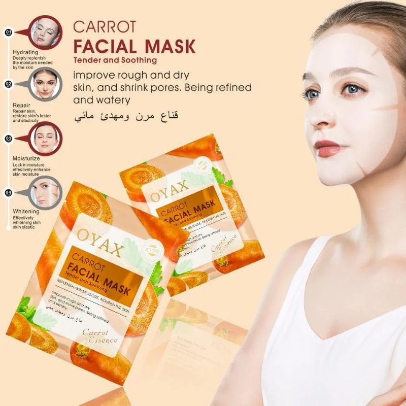 6_1762453630.webp Pack of 2 | Beauty Skin Carrot Sheet Mask | Moisturizing, Brightening & Nourishing Facial Mask - Image 1