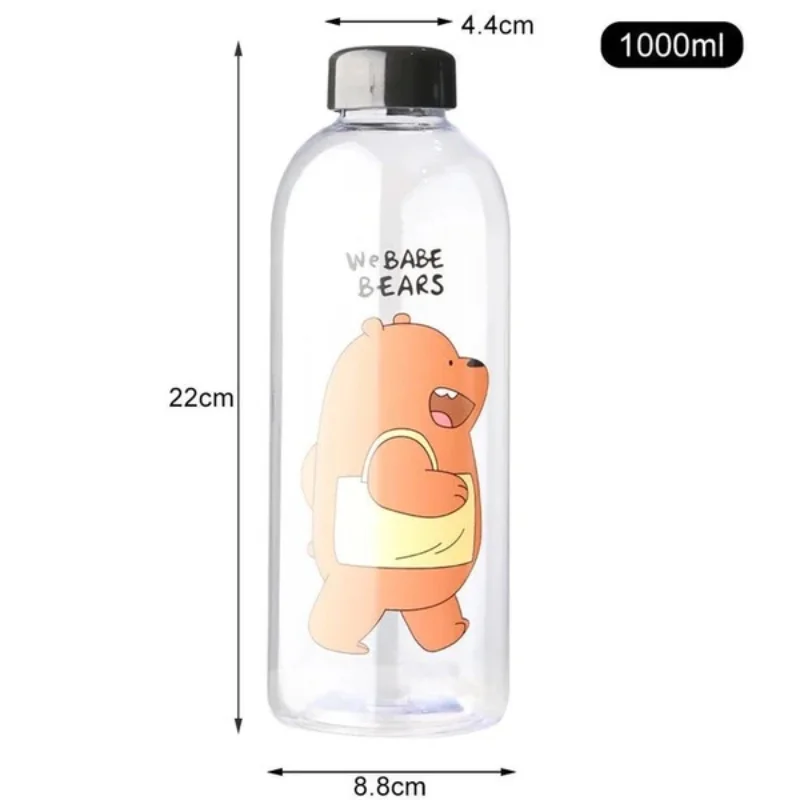 6_1764926675.webp We Babe Bears Frosted Plastic Water Bottle with Straw 1000ml | Leakproof BPA-Free Cute Hydration Bottle - Image 1