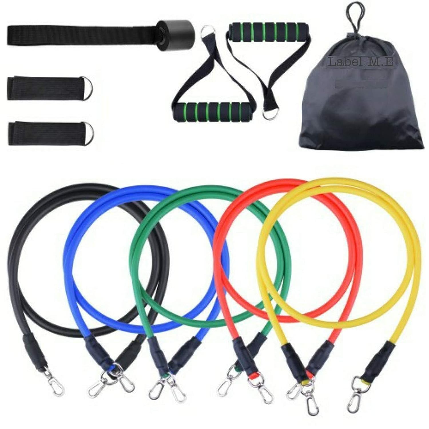 712E8i9iPxL._SL1500__1747478650.jpg Gym Belt with Box | 5-in-1 Power Exercise Resistance Band Set | Adjustable Fitness Equipment for All - Image 1