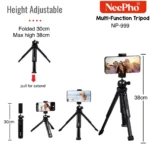 Nepho NP-999 2-in-1 Tripod & Extendable Selfie Stick | Adjustable Height, Universal Smartphone & Camera Mount |  Portable Photography Stand - Image 5
