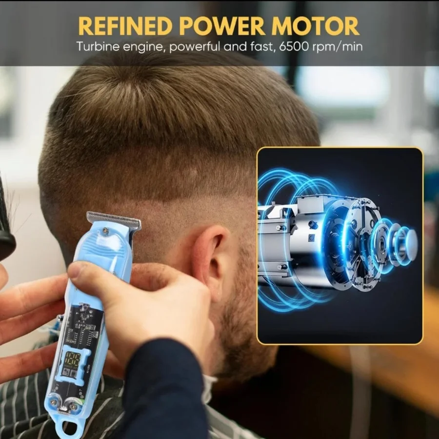 7_1756135163.webp Daling Transparent LCD Electric Hair Trimmer | USB Rechargeable | Professional Grooming | FR-D-8268 - Image 1