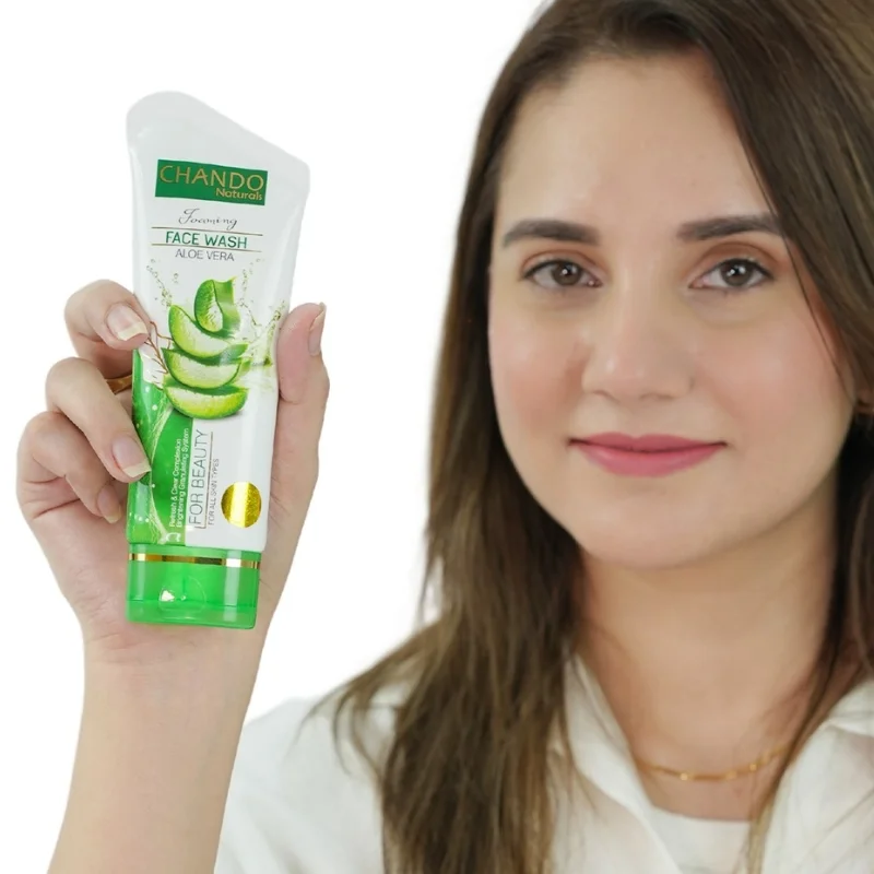 7_1758828317.webp Face Wash | Chando Naturals Aloe Vera Beauty Face Wash 100ml Gentle Hydrating Cleanser for Sensitive Skin - Image 1