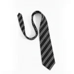 Black Label Diagonal Tie & Pocket Square Set | Premium Men’s Formal Black Tie | Classic Diagonal Stripe Design - Image 6