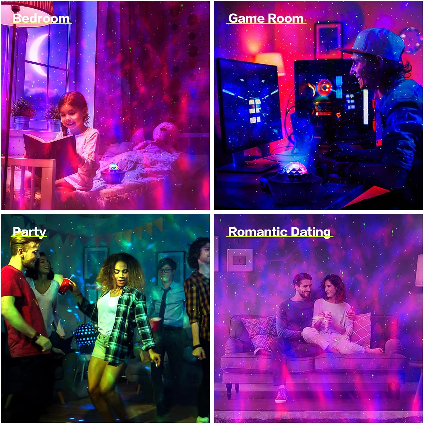 810m1KJ3KdL._AC_SL1500__1740147351.jpg Galaxy Star Projector Lamp | LED Nebula Universe Effect & Built-in Speaker - Image 1