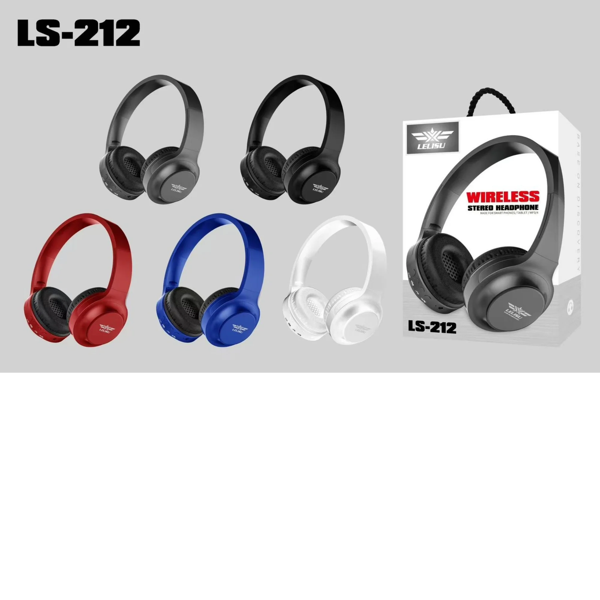 84_1756460666.webp Lelisu LS-212 Wireless Stereo Headphones | Bluetooth Headset for Smartphones, Tablets & MP3/MP4 - Image 1