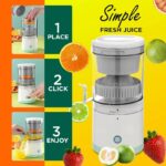 Portable Electric Citrus Juicer | USB Rechargeable Hands-Free Fruit Extractor for Fresh Juice Anywhere - Image 2