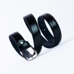 Black Pure Leather Belt | Premium Formal Wear Belt with Rugged Leather Interior & Elegant Metal Buckle - Image 4