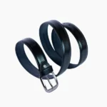 Black Pure Leather Belt | Premium Formal Wear Belt with Rugged Leather Interior & Elegant Metal Buckle - Image 3